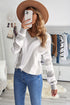 Striped Colorblock V Neck Knitted Sweater